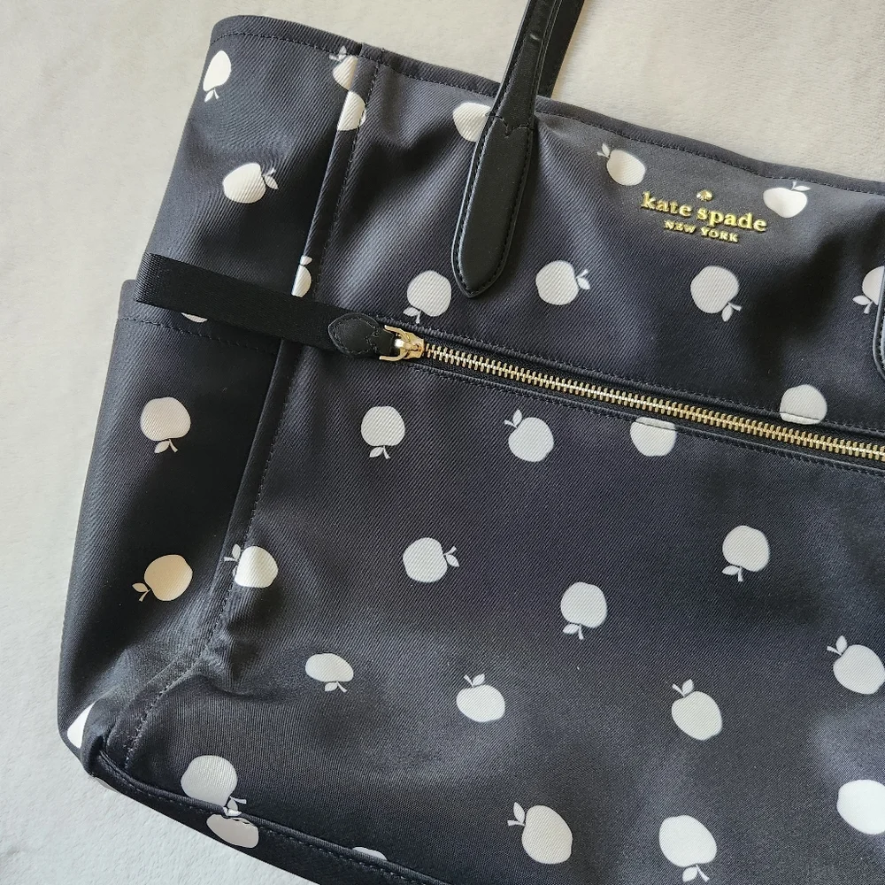 RESERVED: Kate Spade Black and White Apple Tote - Teacher Tote - Picture 2 of 16